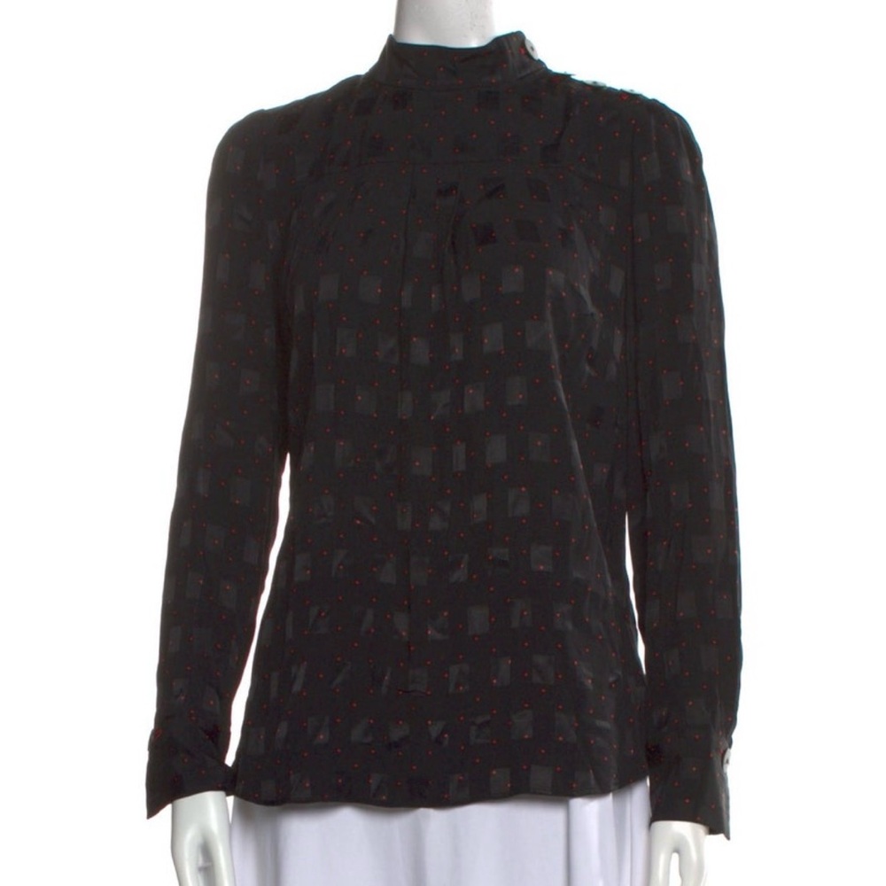 Elegant Black Women's Blouse with Subtle Pattern